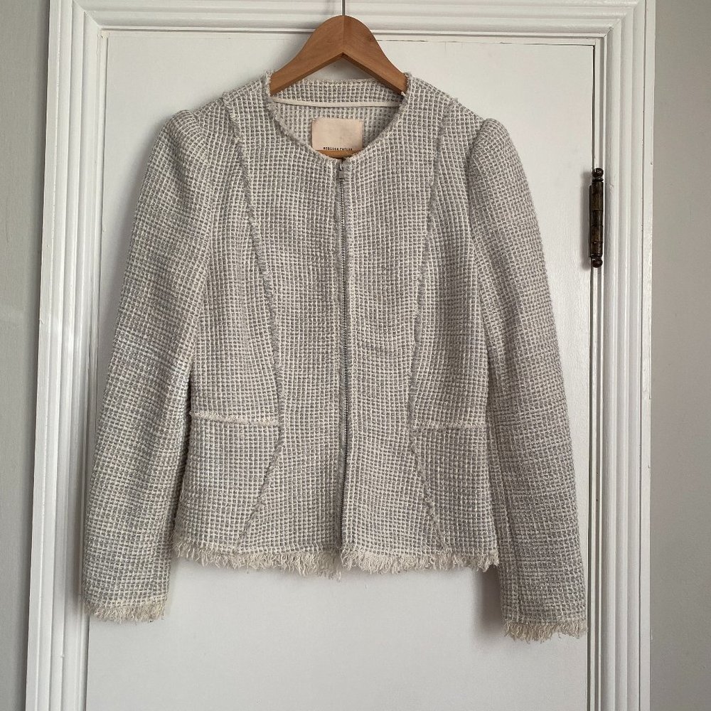Rebecca Taylor Women's Stretch Metallic Tweed Jacket Size 4